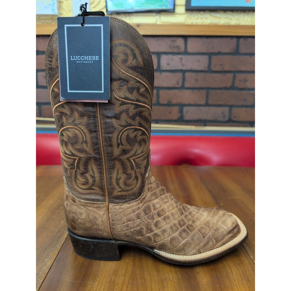 Lucchese NWT RIGHT BOOT ONLY!! CL1085 Square Toe Cowboy Leather Men’s Sz 8.5 D